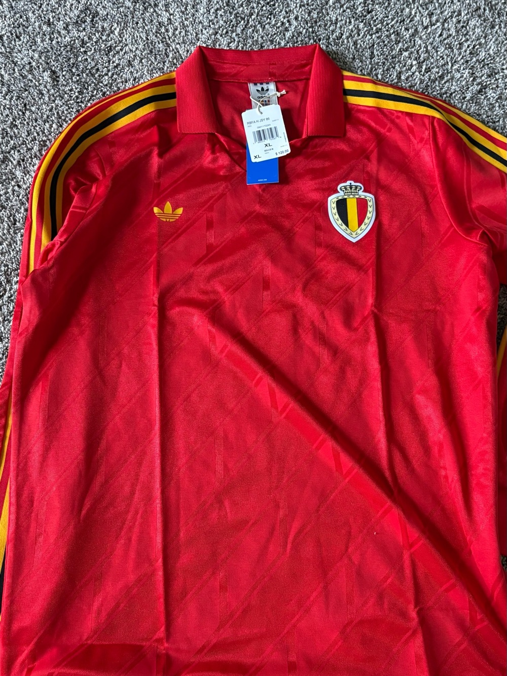 Adidas Belgium 1986 bring back long sleeve Jersey Sz XL Bnwt
